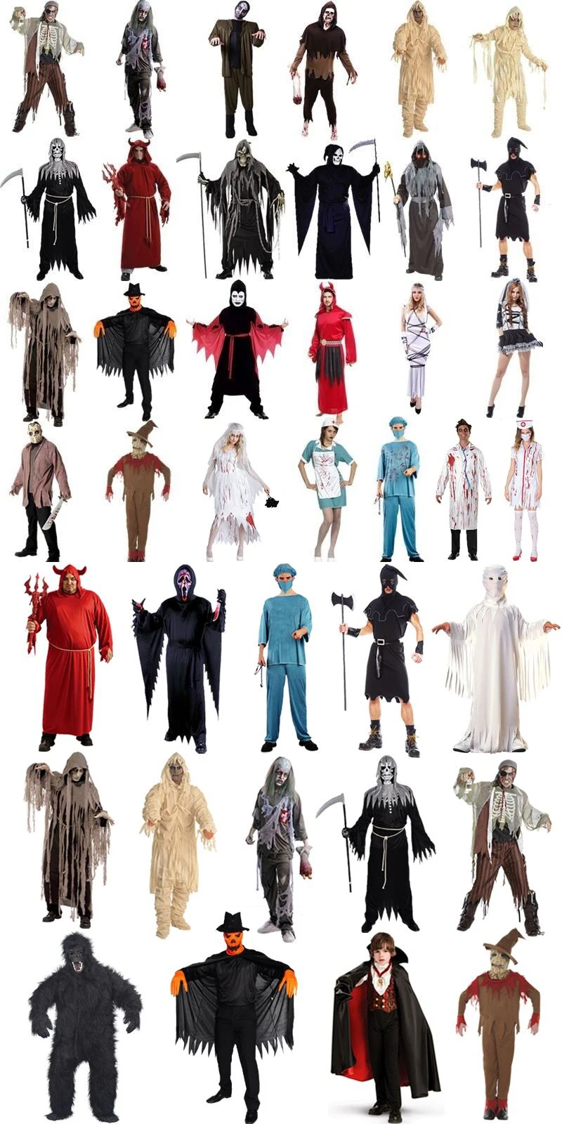 Horror Zombie Costumes Halloween Cosplay Roleplaying Costumes For Men