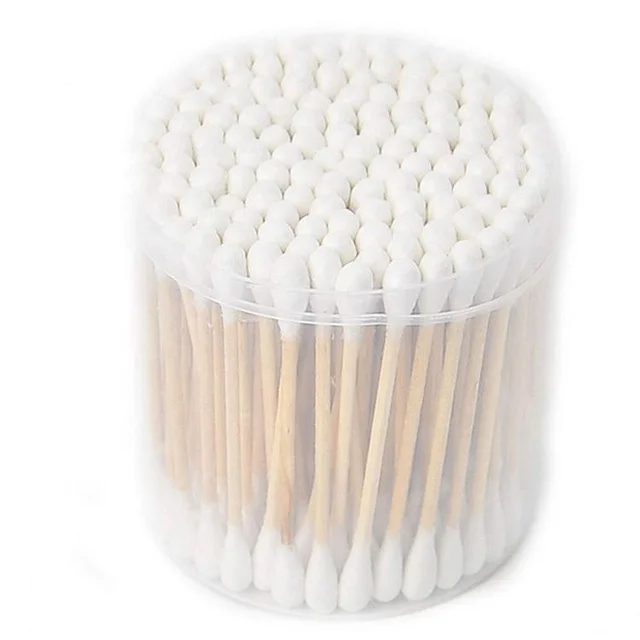 Colorful Sterile Point Tip Disposable Ear Pick Wooden Bamboo Cotton Sticks Buds Swab Applicators