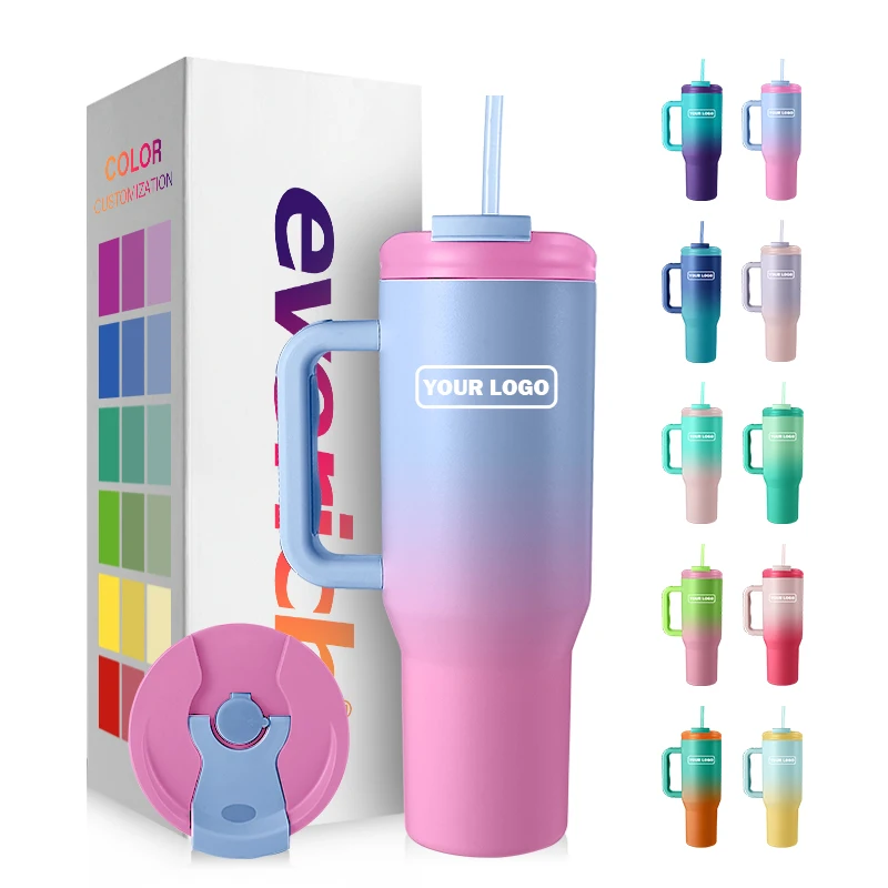 Factory Price 2 in 1 Office Pretty 30oz 40 oz Travel Mug Car Outdoor Custom Coffee Tumbler Coffee Cup with Lid Handle 40oz