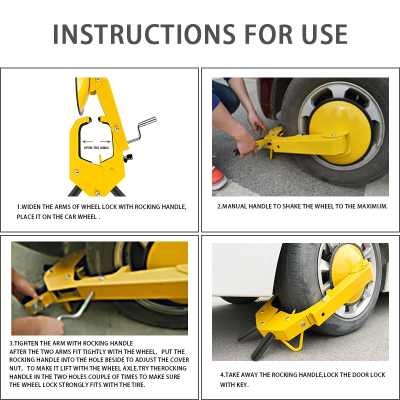 Antitheft Adjustable Portable Vehicle Tire Wheel Clamp Locks Best