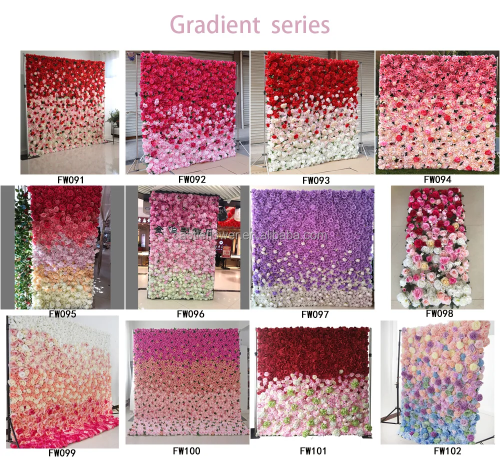 Wedding Stage Floral Wall Backdrop Decor High Quality Pink Rose Flower