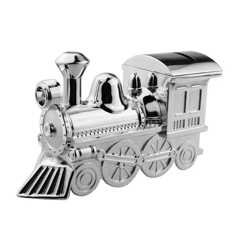 Custom alcancias money savings box creative children toy metal cute baby gift bank train piggy banks for kids