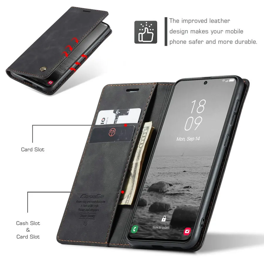 Cover Portafoglio per Samsung Galaxy S24 Ultra S23 Fe Protezione Effetto Pelle