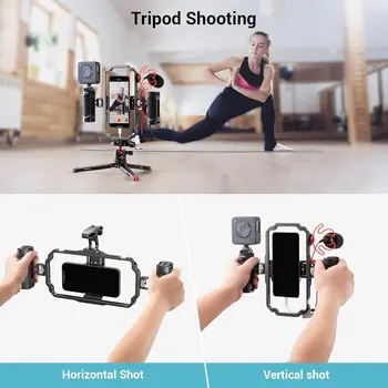 SmallRig Universal Phone Video Rig Kit for iPhone 15 14 13 12 Pro Max, Aluminum Handheld Phone Cage with Handles, Video detail image