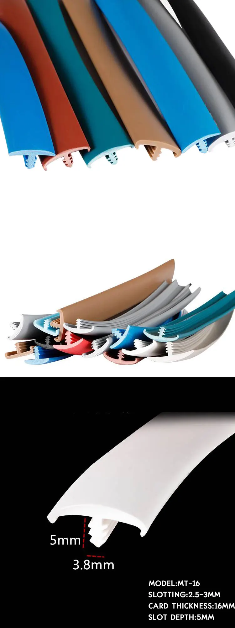 Welltop 17.013 Flexible Pvc T Profile Edge Banding Sofa Wardrobe Door