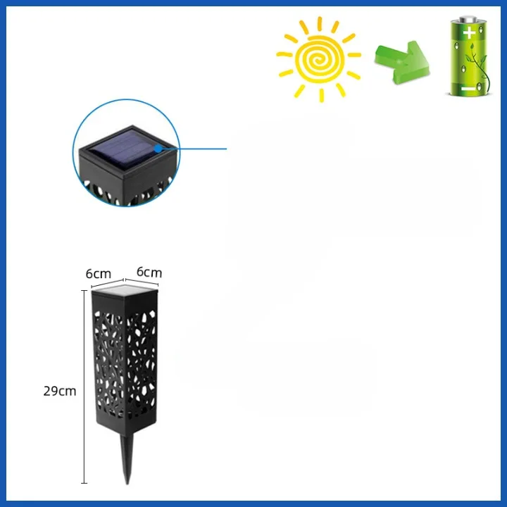 Outdoor Waterproof Hollow Camping Site Plugged Stainless Steel Lamp Solar Lights