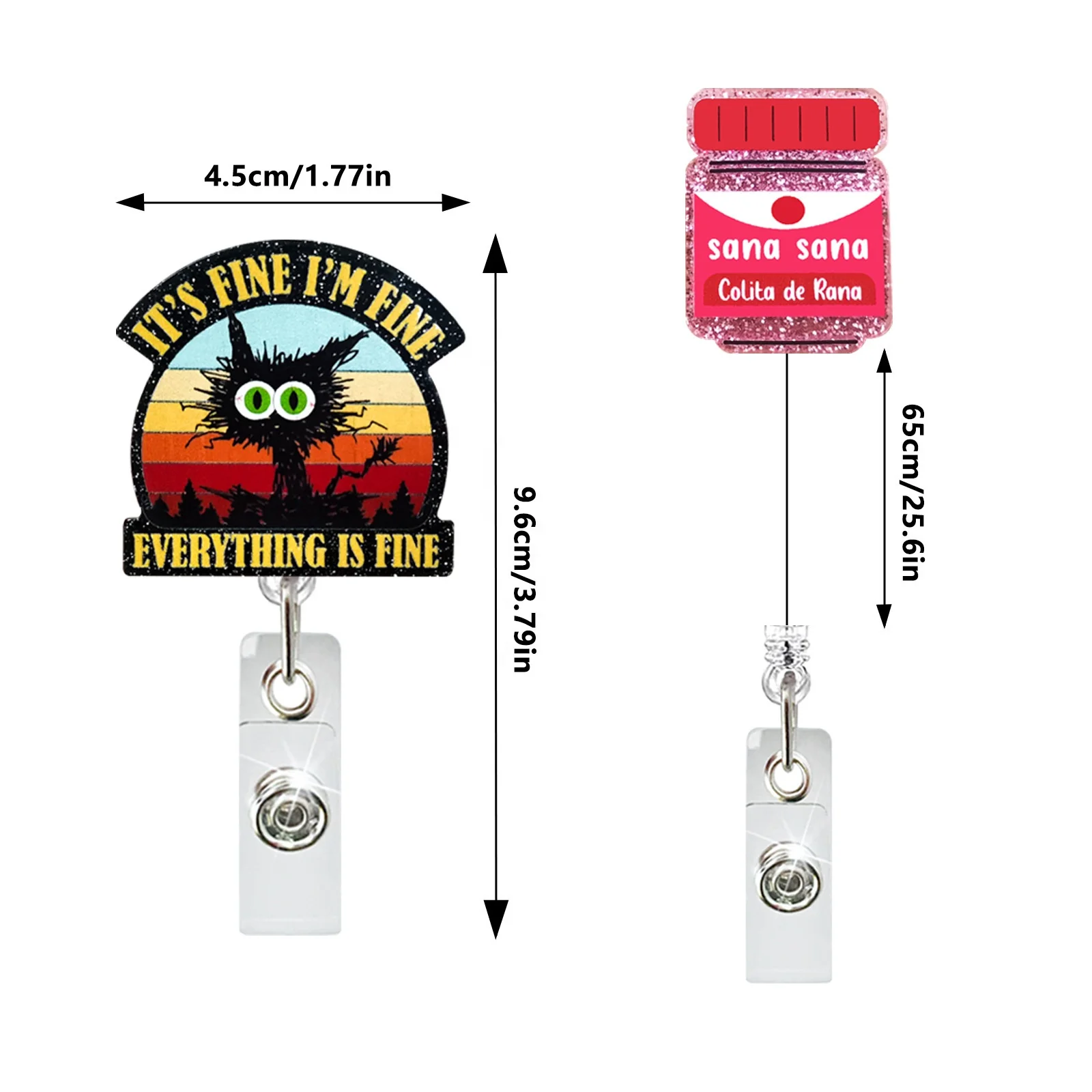 thumbnail image 2 of Pink Dinosaur Badge Reel, Funny Pediatric Nurse Badge 2 of 9