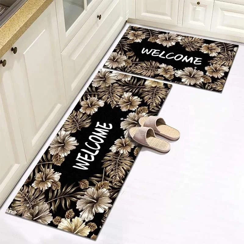 cartoon long non-slip kitchen mat cover