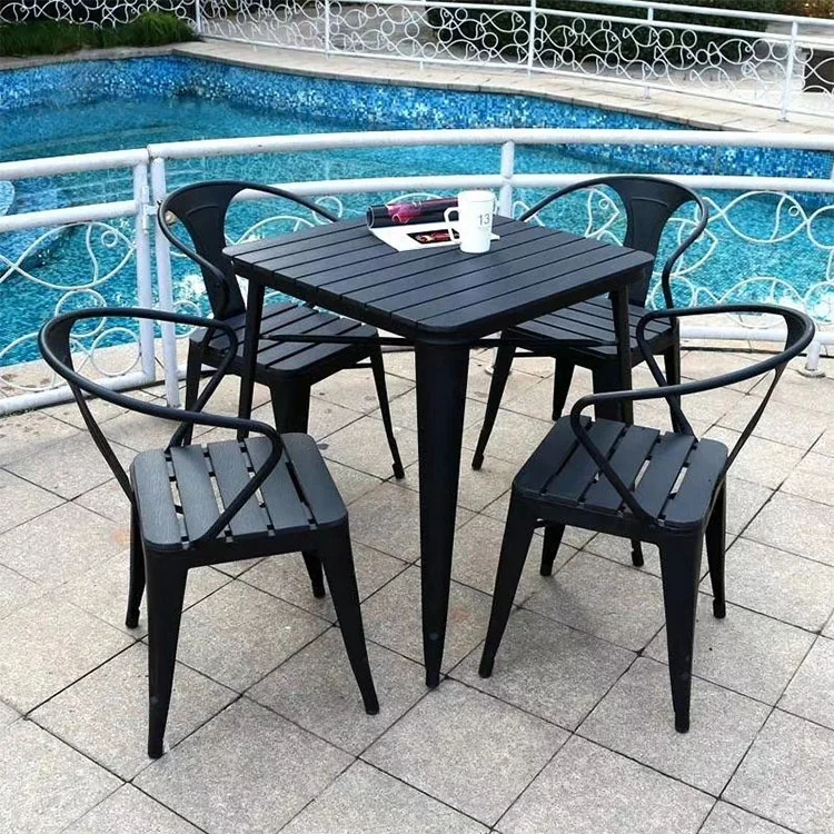 Restaurant Simple Design Industrial Vintage Stackable Black Iron