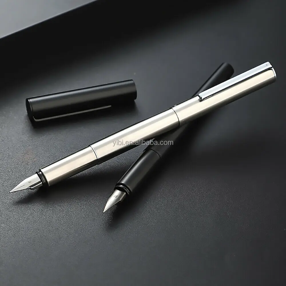 1Pc Jinhao 35 Black Metal Fountain Pen 0.38mm Nib Office Converter Writing Gift 