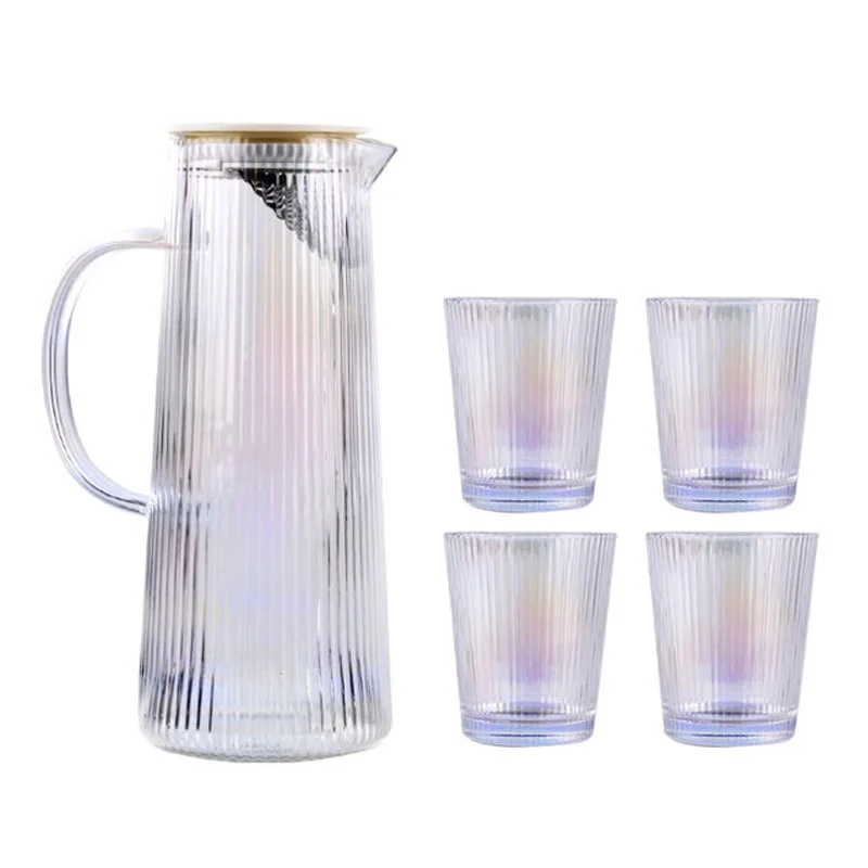 Buy Heat Resistant Borosilicate Glass Water Pitcher With Bamboo Lid And  Stainless Steel Strainer, 1800 ML Online