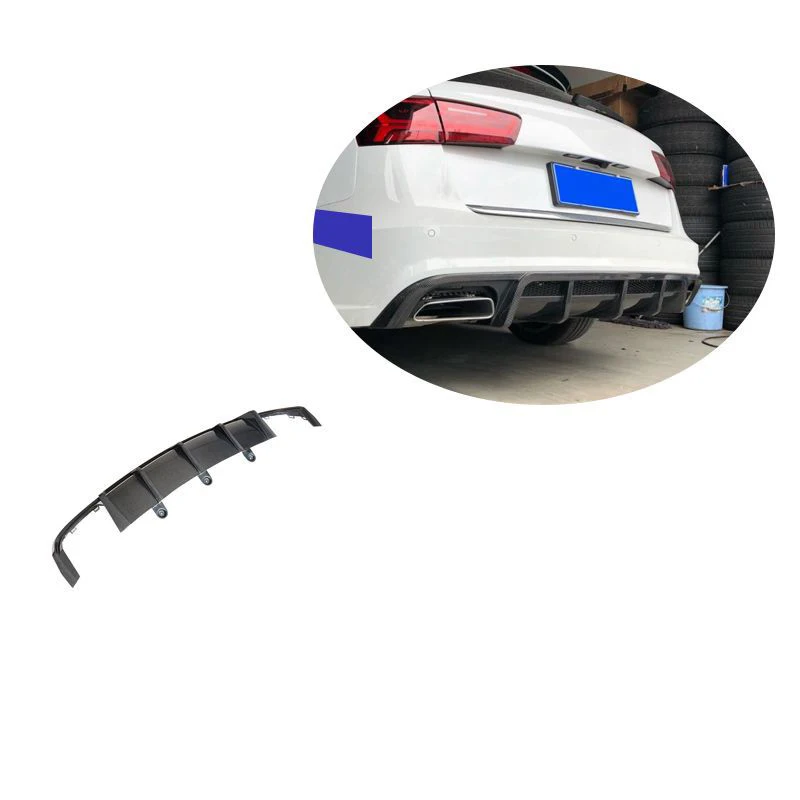 A6-SLINE S6 Carbon Fiber Fibre Rear Bumper lip Diffuser Fit For AUDI A6-SLINE S6 2015-2018