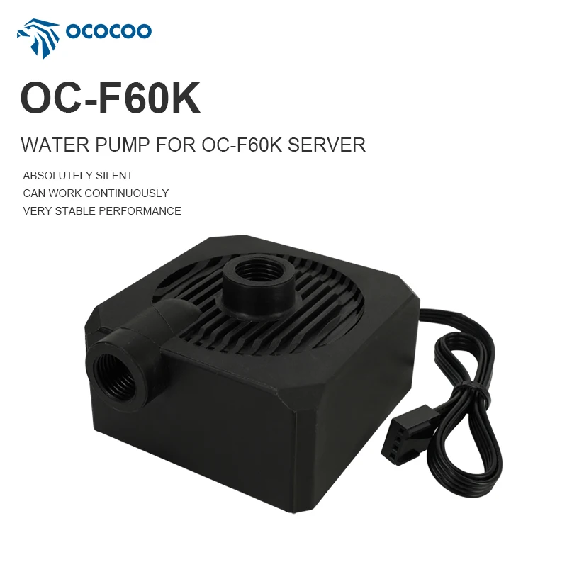 OCOCOO F60K 12V DC Computer Water Cooling Pump Low Pressure PC Manual Speed & Temperature Control OEM Customized Support
