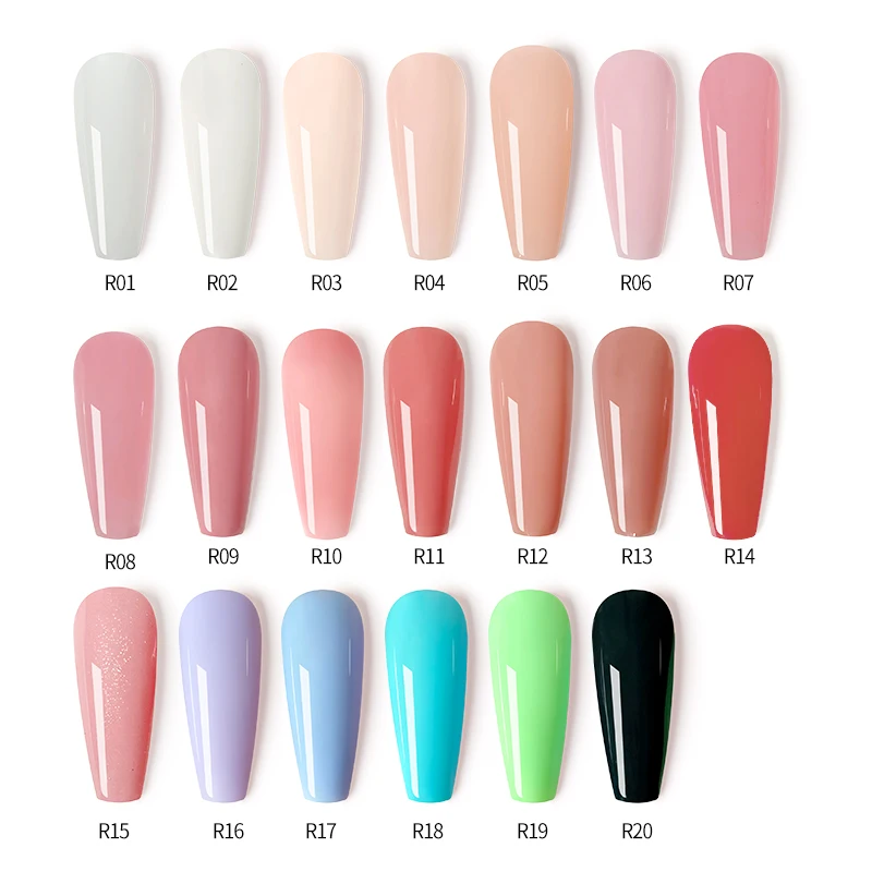 Fzanest Hema Free Rubber Base Gel For Nails 5 In 1 Builder Color Gel