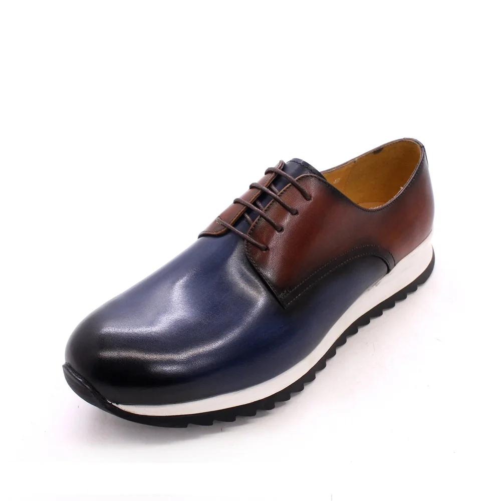 Oxford shoes for men genuine leather casual derby lace up round