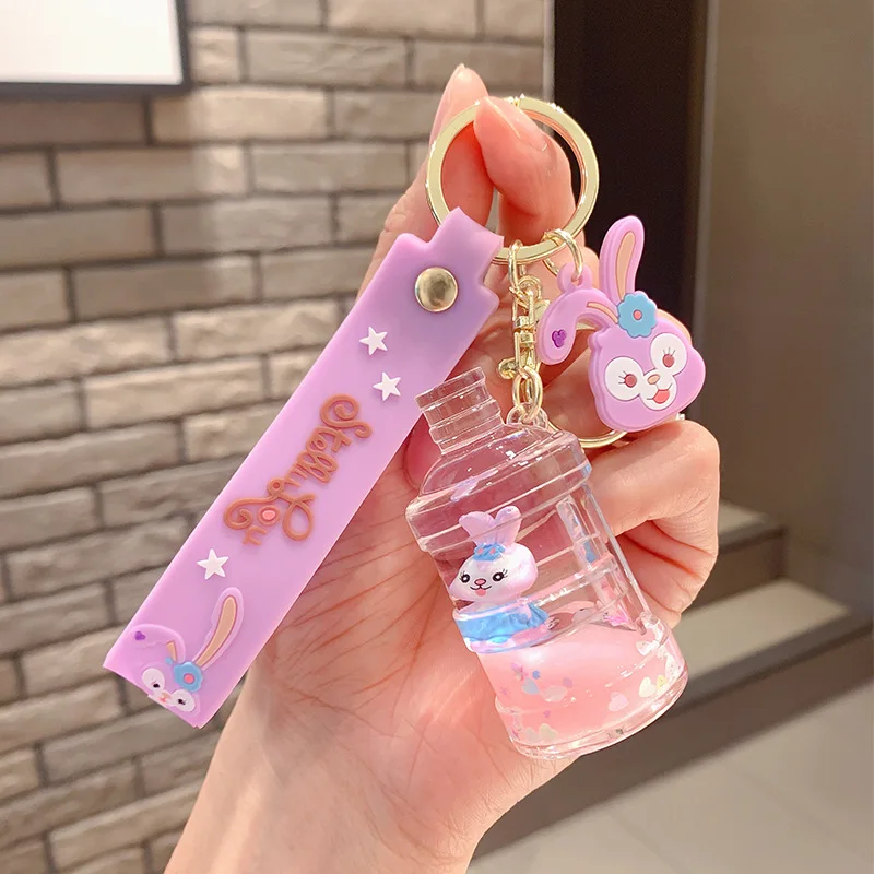 Creative Lollipop Key Chain Kawaii Floating Liquid Keychain Cartoon