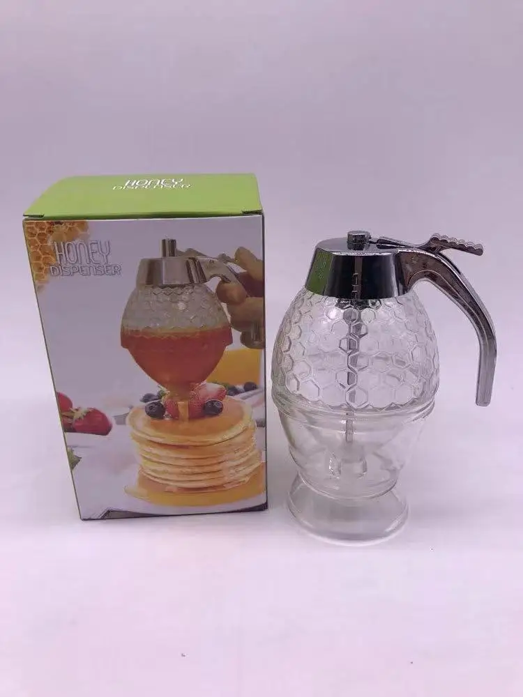 Honey Syrup Dispenser Pot No Drip Syrup Dispenser Jar With Stand