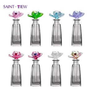 Crystal Perfume Bottle Camellia Flower Stopper Fragrance Bottle Decoration with Gift Box