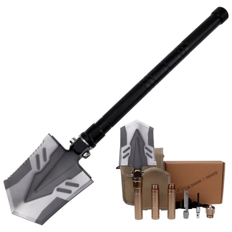 Multifunctional Tactical Foldable Shovel New Stainless Steel Camping Folding Survival Shovel for Snow and Garden Use