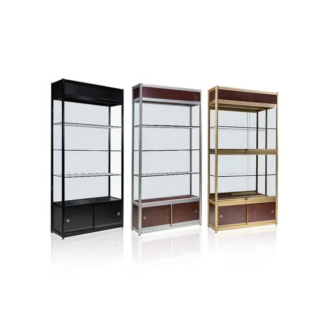 Free 3D Design Shop Glass Showcase Display Cabinet With LED Light