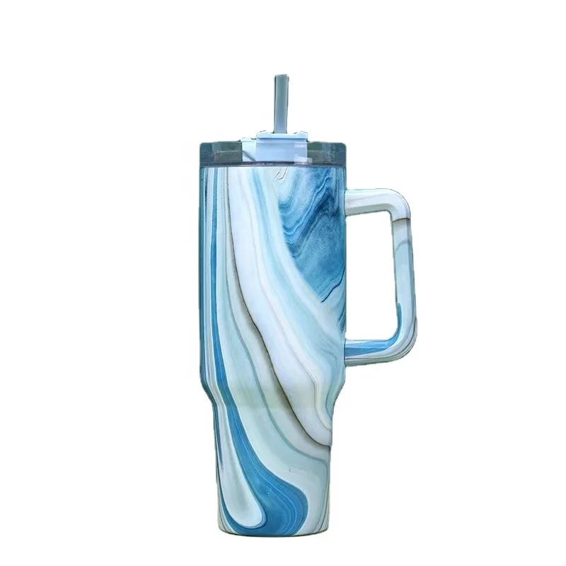 Large Capacity 40OZ Sports Design Car Cup with Straw Vacuum Bottle Cola Shape for Camping 40 Ounce Texture Coaster