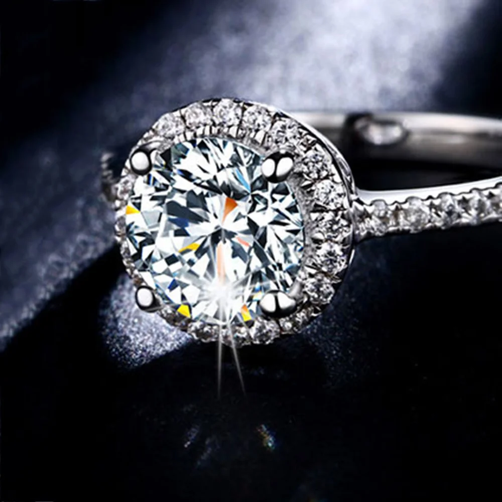 Diamante Anillo De Rodio Puro Precio Anillo De Diamante De Corte