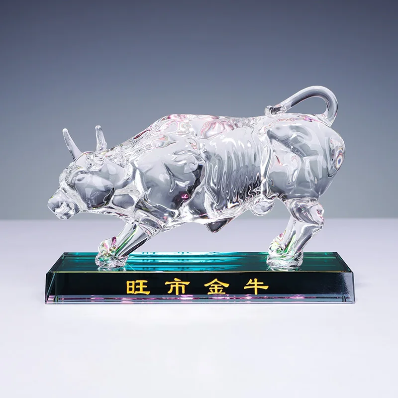 Factory Wholesale Unique Design Clear Wall Street Bulls New York City Souvenirs With Cheap Price factory