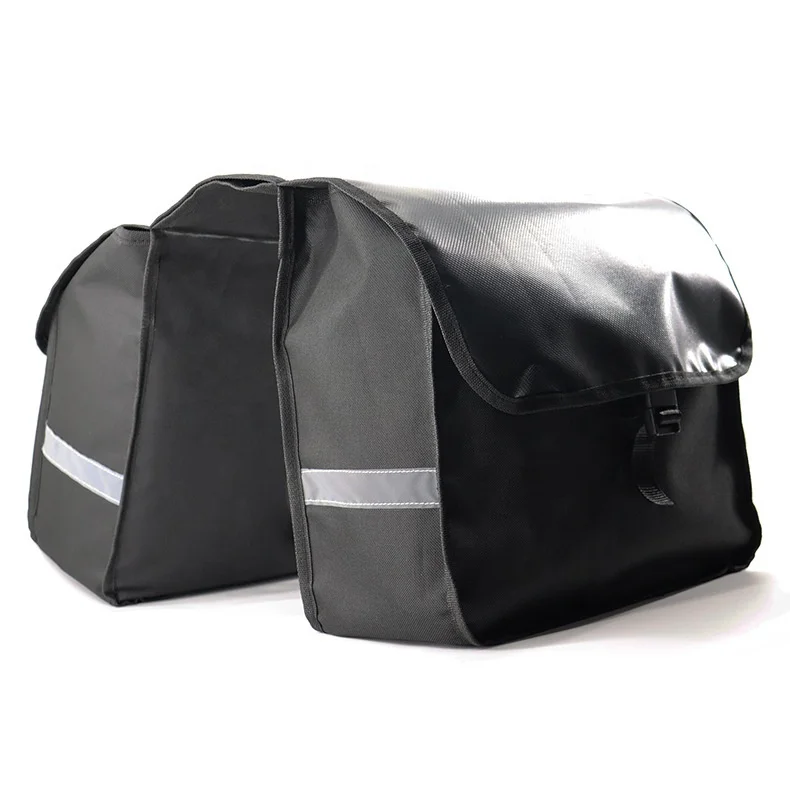 Sac De Porte-Bagages Vélo Imperméable - 48x25x14 Cm - Jusqu'à 10 Kg - Bandoulière Réglable Et Réfléchissant