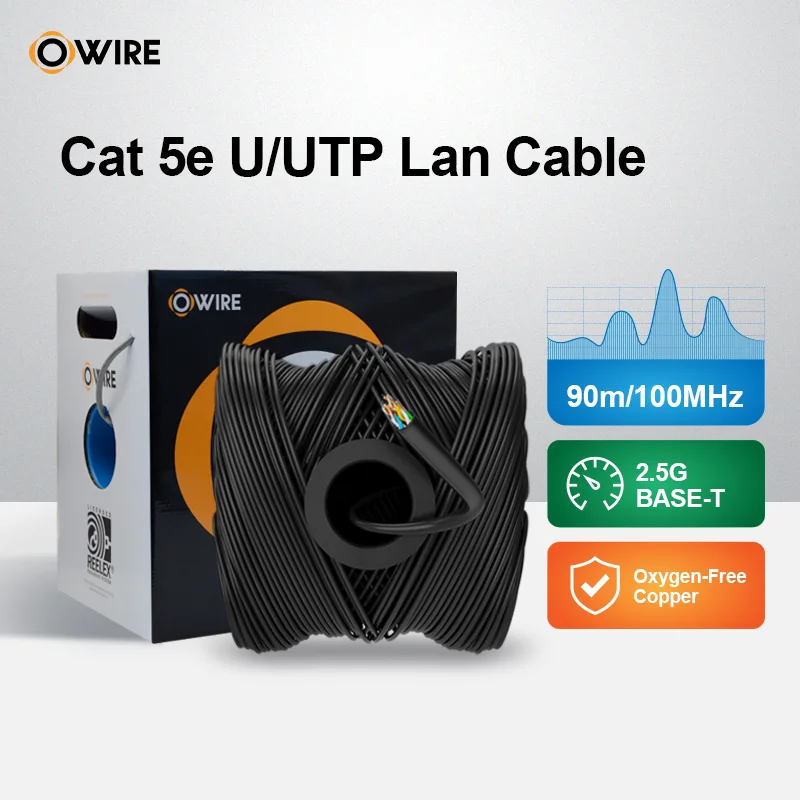OWIRE High Quality Cat 5e Indoor Ethernet Cable Supporting up to 5GBASE T Applications
