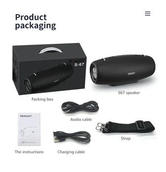 ZEALOT S67 60W ワイヤレス スピーカー Buy Zealot S67 bluetooth Speakers Subwoofer 60W 14400mAh - Zealot