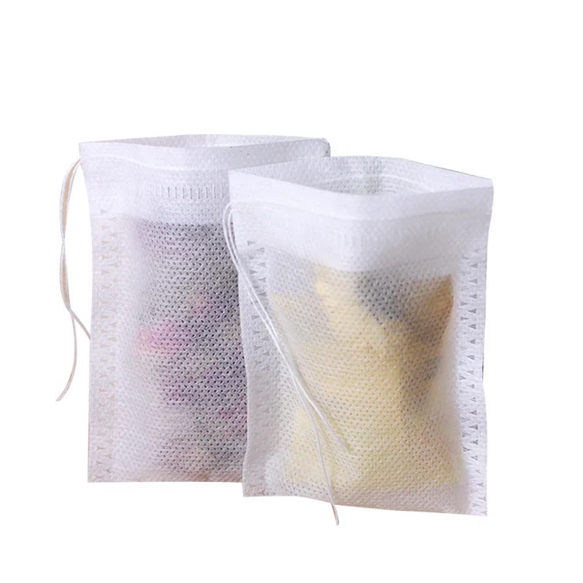 Wholesale 10*15cm Environmentally Friendly Non-Woven Coffee Juice Beverages Bags Empty Tea Bags with Linear Healing Sealed