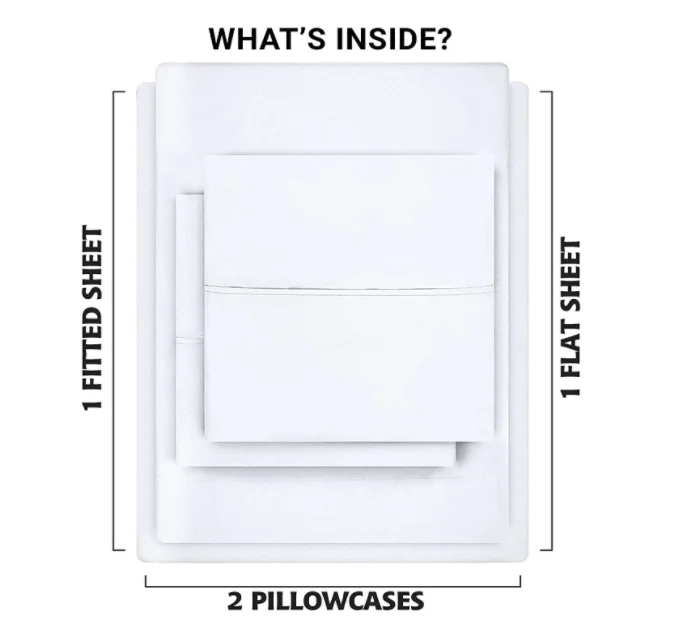 Queen Size Cotton Sheets 4 Piece Stripe Sheet Set 18 Inch Deep Pocket