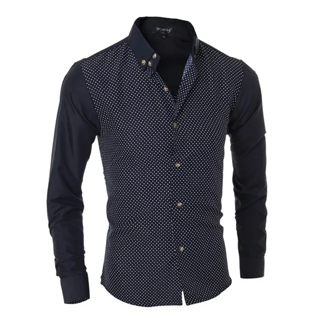 mens navy polka dot shirt