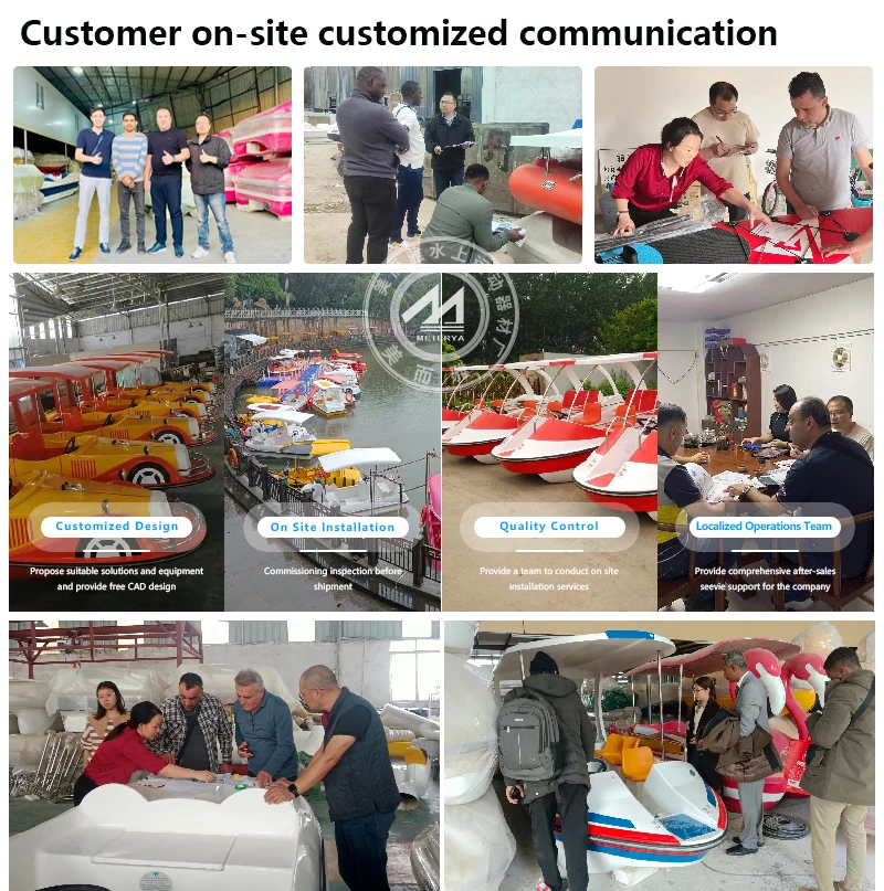 New Design Cartoon Swan Fiberglass Pedal Boat Waterplay Crafts Swan Pedal Boat for Sale Electric Water Ride Equipment