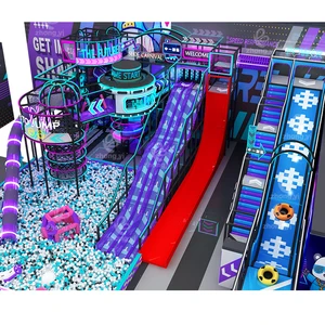 High Quality Kids Indoor Playground Equipment Children Soft Play Equipment with Custom Large Maze Trampoline Park Light Slide