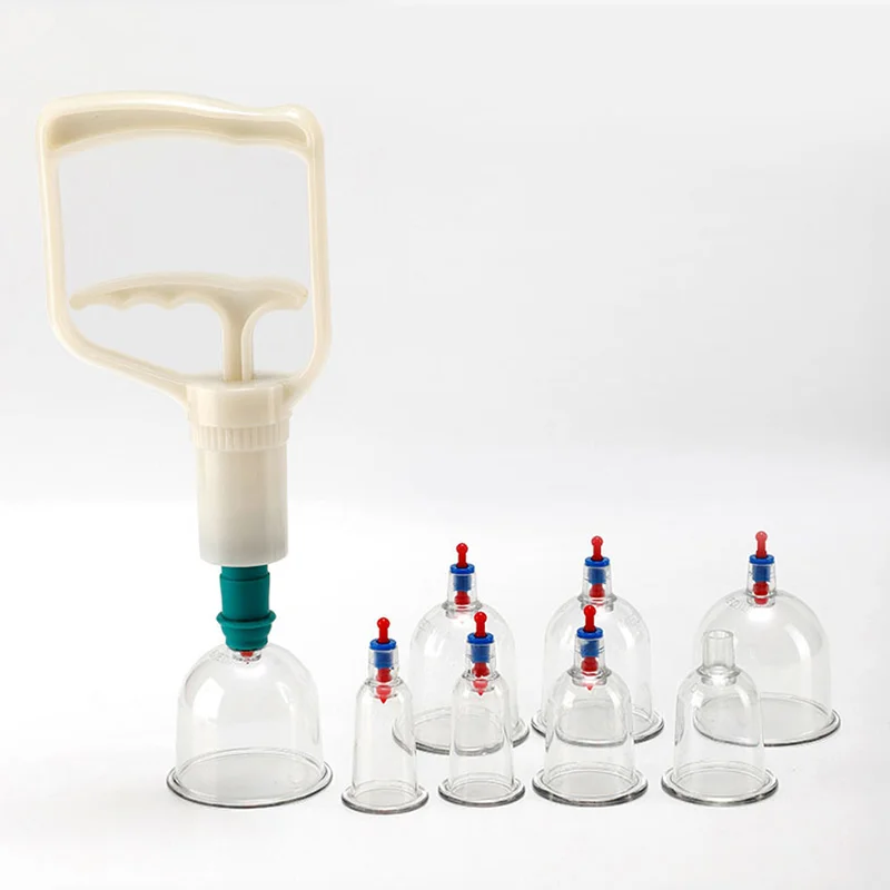Different Size Vacuum Cupping Set/hijama Cupping Kit/set for Beauty 12 Plastic Transparent ABS English 6 Magnetic Needles