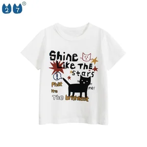OEM Custom Cartoon Baby Clothes 100% Cotton Short Sleeve Girl T Shirts
