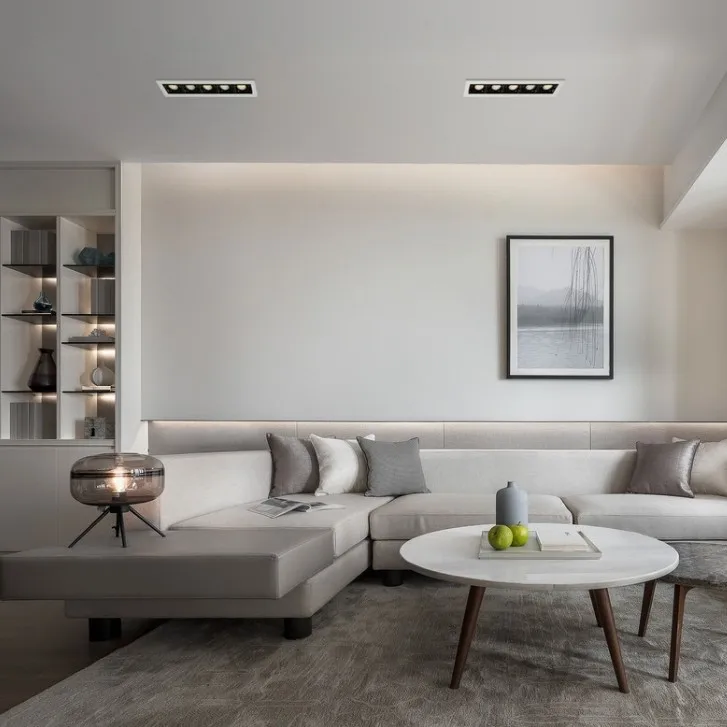 Led Embedded Linear Light Embedded Ceiling Spotlight Rack Adjustable Led Borderless square Grille Light