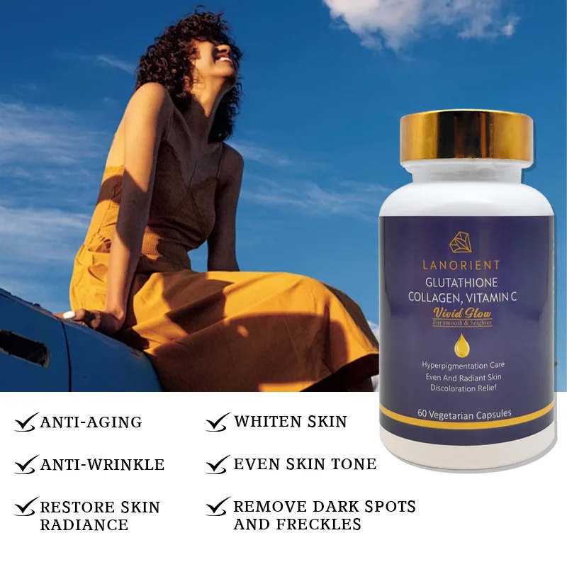 OEM High Quality High Dose Korean Glutathione Collagen Capsule Vitamin C  Skin Whitening Capsule for All Skin Types