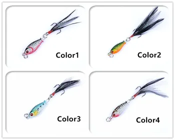 Mini Metal Fishing Jig Lure 5g 3D Eyes Original Metal Jig Lead with Feather Hook Fishing Lures – Metal Jig – view 3