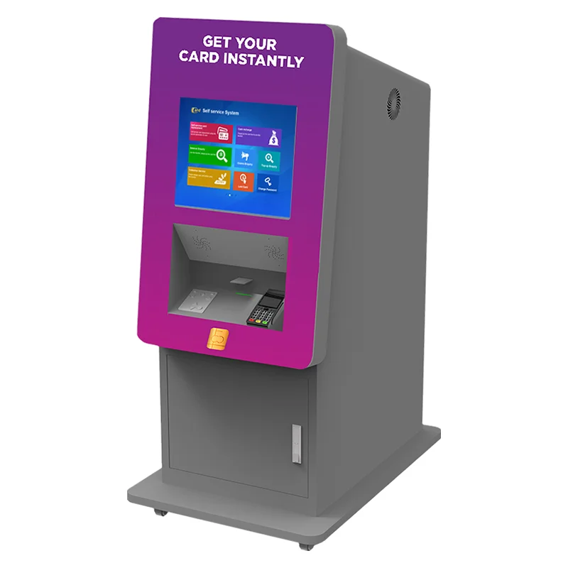 Self Service Printing Kiosk A4 Id Card Dispense Kiosk Mobile Card