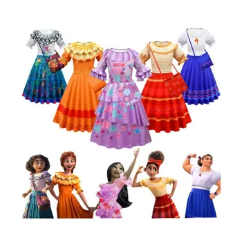2022 Mirabell Kid Costume Girls Princess Dress Halloween Carnival Cosplay Costume Luisa Madrigal Cosplay