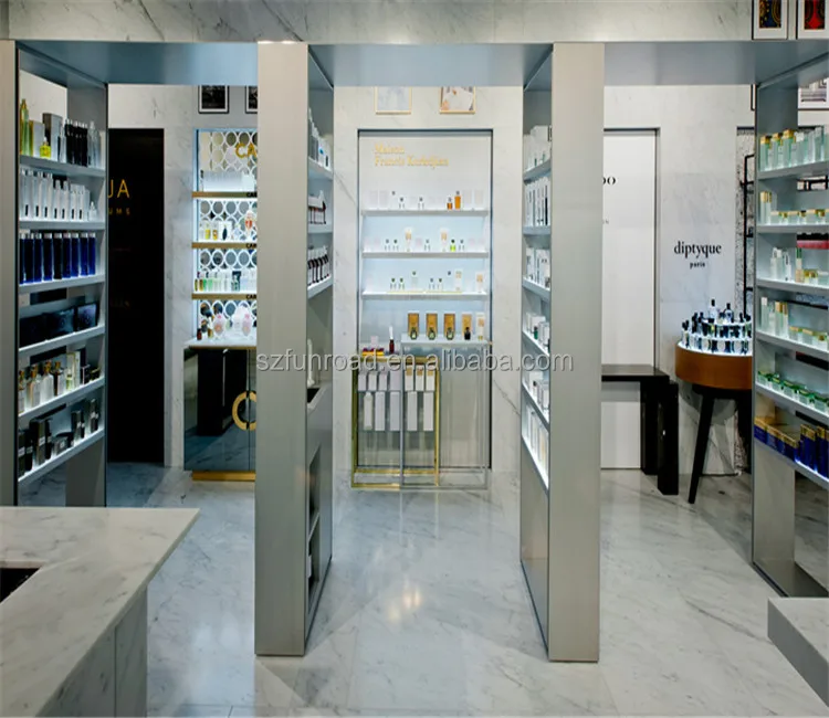 modern cosmetic store display furniture interior design cosmetics shop wall rack