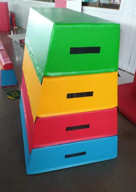 LDK LDK50023 Vaulting Box Gymnastics Pommel Horse Jumping Exercise Equipment Trapezoid 4 Section Foam Customizable Size & Color