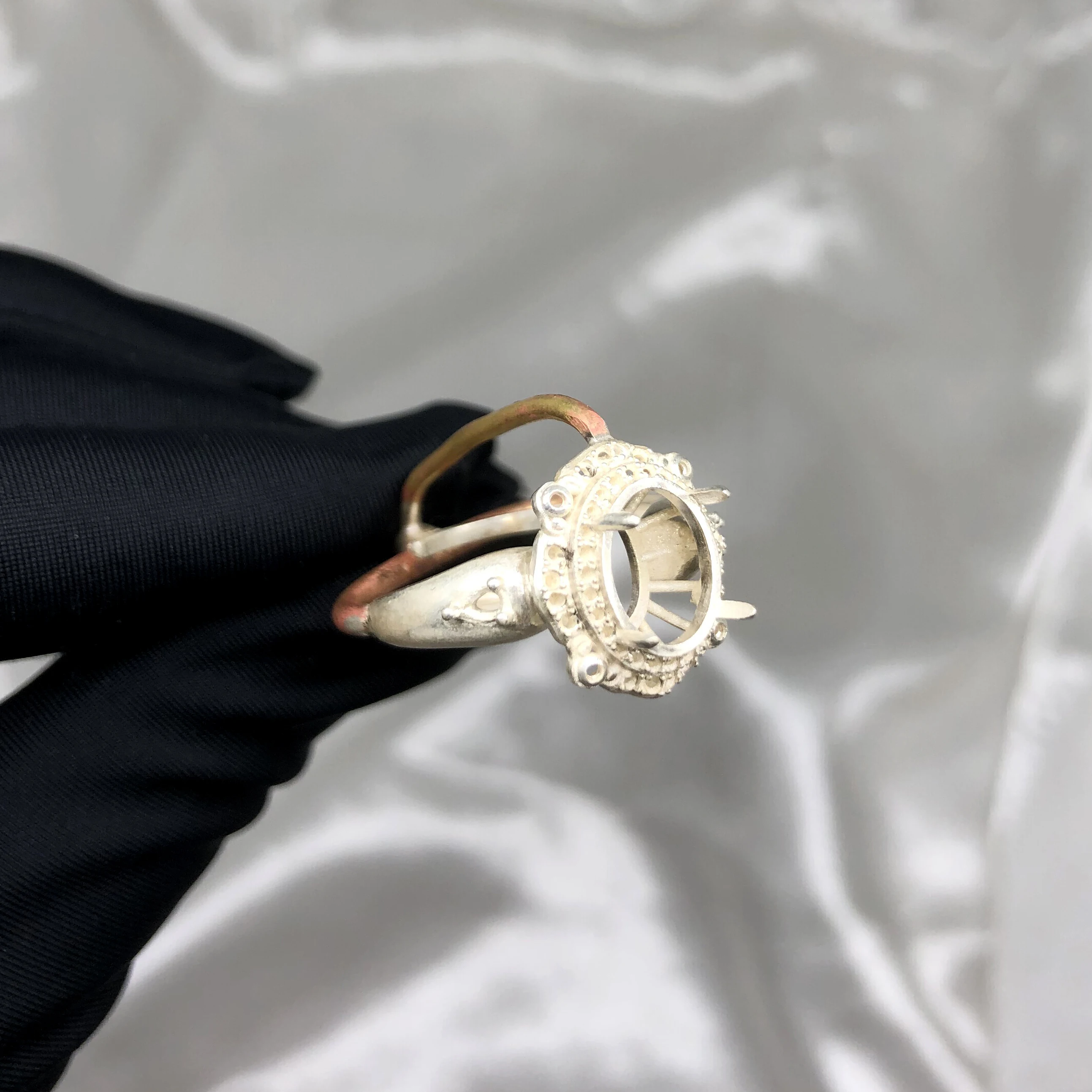 Custom Disconnected Adjustable Semi Mounts Setting Inlay 925 Sterling  Silver Ring Blanks