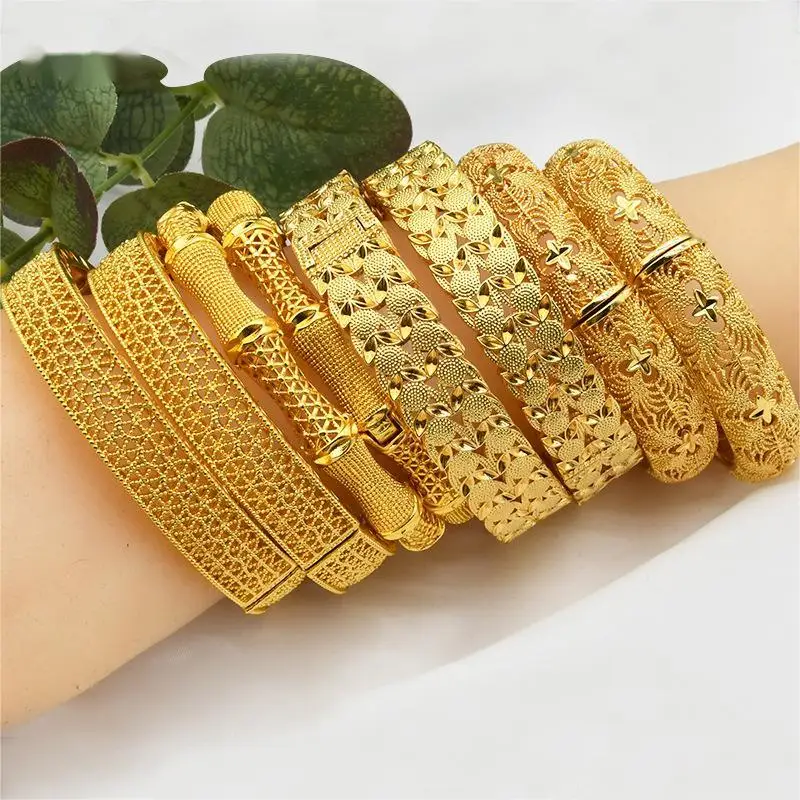 24k Gold Plated Bangle Bracelet Jewelry For Women, Dubai Indian Wedding  Gifts From Sihuai05, $4.22 | DHgate.Com