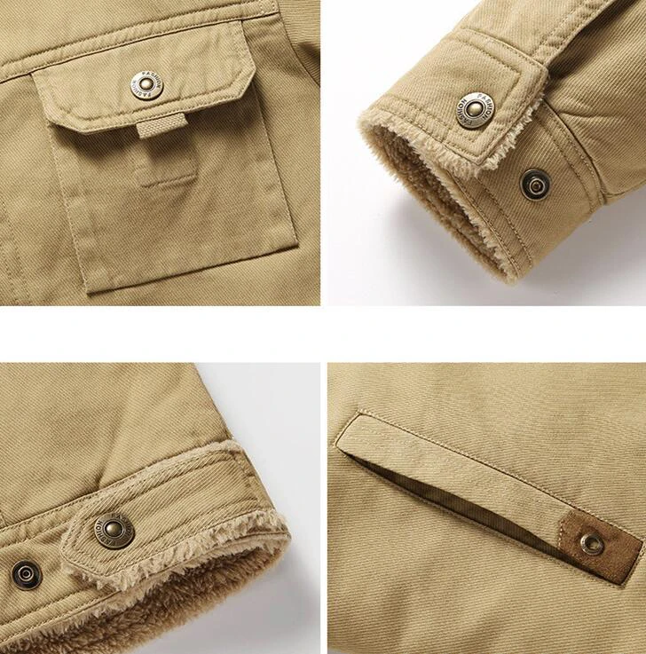 Men's Winter Jacket Warm Thick Fleece Lined Coat For Outdoor Wear_voghion.com