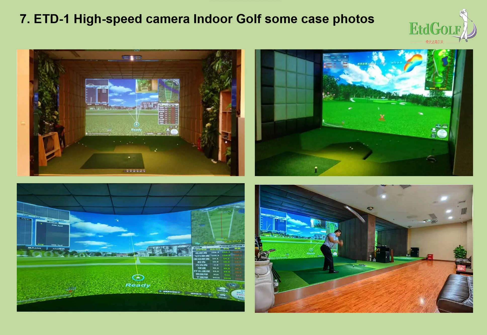 Etd1 Hotsale High Speed Camera Full Hd Luxury Indoor Golf Simulator Manufacturerspecial