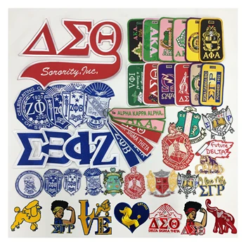 Embroidered Sorority and Fraternity Patches Custom Iron on Embroidered Greek letter Patches aka sorority embroidery patch