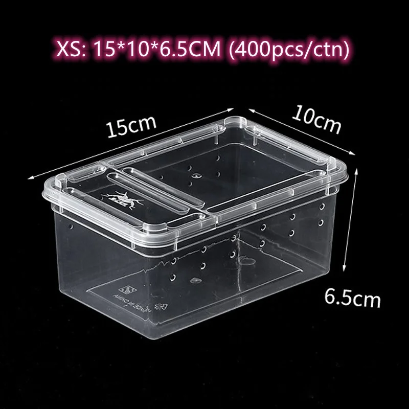 Terrario Trasparente In PP Per Rettili – 27x18.8x12 Cm – Con Ventilazione E Ciotola – Per Gechi, Lucertole, Insetti E Piccoli Animali